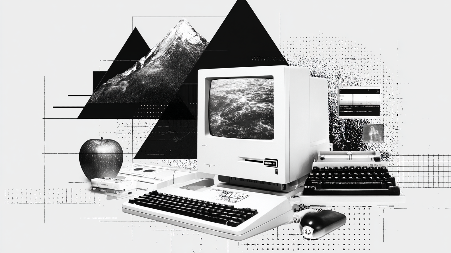 Vintage technology and innovation workspace